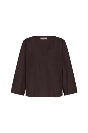 Studio Anneloes Studio Anneloes cilou top 94840 T-shirt Korte mouw 8700 espresso