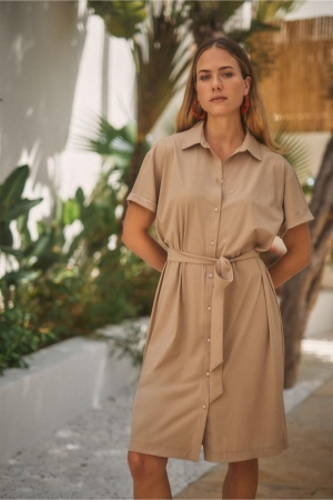 Studio Anneloes Studio Anneloes louna blouse dress 13052 Zomerjurkjes 2200 latte