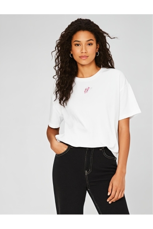 Only Only onlvivvi life s/s lovely top jrs T-shirts bright white Bright White