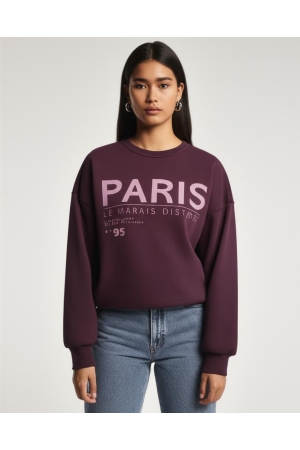 Only Only onlzenja boxy l/s box swt Sweater mauve wine paris