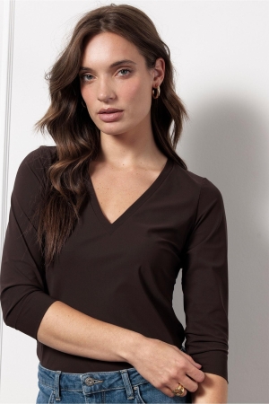 Studio Anneloes Studio Anneloes emma top 94841 T-shirt Lange mouw 8700 espresso