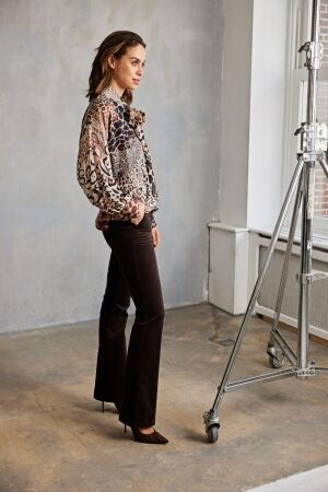 Helena Hart Helena Hart broek flair velvet 7559 Flared choco