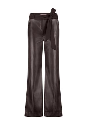 Studio Anneloes Studio Anneloes lexie faux leather trousers Broek 8700 espresso