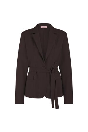 Studio Anneloes Studio Anneloes shiloh bonded blazer 13242 Blazers 8700 espresso