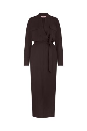 Studio Anneloes Studio Anneloes jette cargo dress 13283 Jurk 8700 espresso