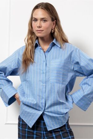 Studio Anneloes Studio Anneloes erin stripe blouse 13289 Blouse 6609 lavender blue