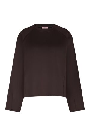 Studio Anneloes Studio Anneloes djoeke scuba sweater 13292 Sweater 8700 espresso
