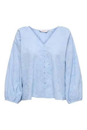 Only Only onlzion 3/4 v-neck emb top wvn Blouse 4918431 soft chambray