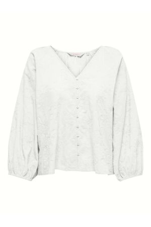 Only Only onlzion 3/4 v-neck emb top wvn Blouse 4983539 cloud dancer