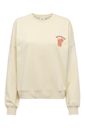 Only Only onlliny l/s o-neck print cs swt Sweater 4965230 ecru out of office