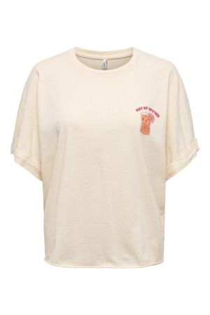 Only Only onlminna life s/s print top cs jrs T-shirt Korte mouw 4965225 ecru out of office