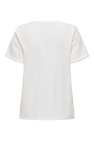 Only Only onlline life s/s o-neck print top cs jrs T-shirt Korte mouw cloud dancer amour (leo)