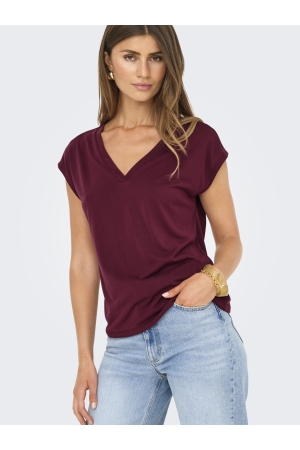 Only Only onlfree life s/s mod.v-neck top jrs noos T-shirt Korte mouw tawny port
