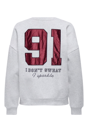 Only Only onlrillo l/s boxy o-neck cs swt Sweater light grey melange
