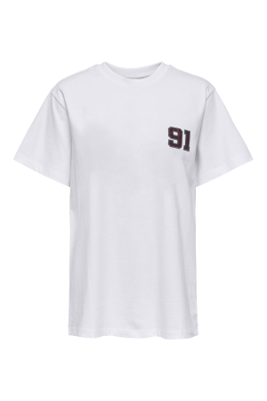 Only Only onlrikka s/s satin print top box cs jrs T-shirt Korte mouw bright white touchdown Bright White Touchdown