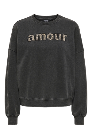 Only Only onllinda life l/s o-neck print cs swt Sweater black amour (leo)