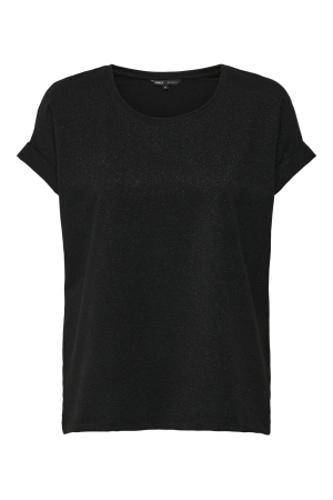 Only Only onlmoster glitter s/s top noos jrs T-shirt Korte mouw black silver lurex