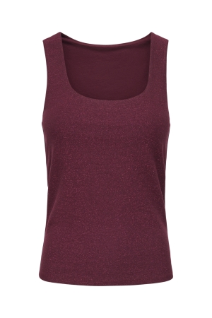 Only Only onlea glitter s/l 2-ways top jrs noos Tops en Singlets chocolate truffle