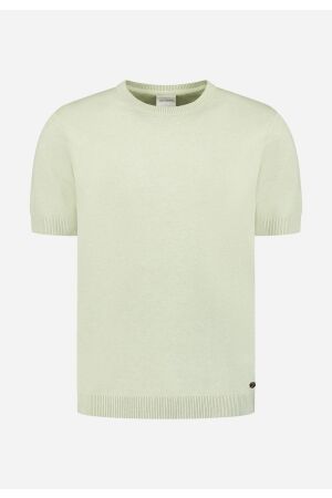 No- Excess No- Excess pullover short sleeve crew neck melange 31220293sn Trui korte mouw 050 green