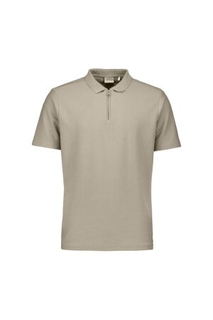 No- Excess No- Excess polo short sleeve jacquard 31380310 Poloshirts 044 taupe
