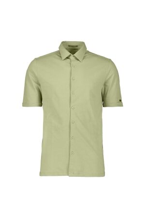 No- Excess No- Excess shirt short sleeve twill jersey 31420386 Overhemd 050 green