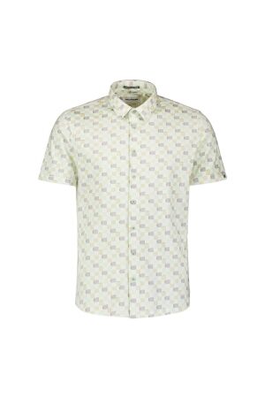 No- Excess No- Excess shirt short sleeve jersey allover printed 31440335 Overhemd 050 green