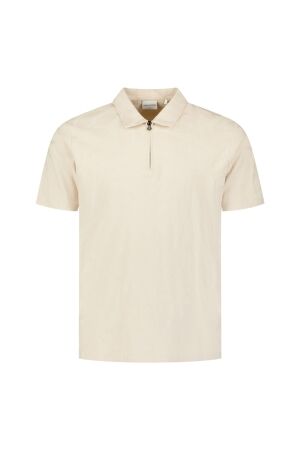 No- Excess No- Excess polo half zip short sleeve jacquard 31380312 Poloshirts 045 desert