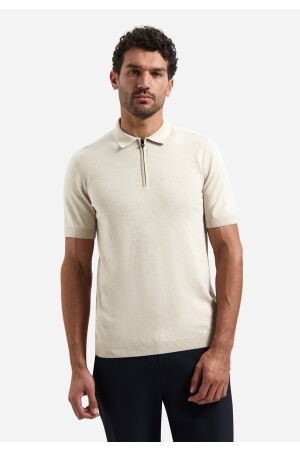 No- Excess No- Excess pullover short sleeve polo zip melange 31220291sn Trui korte mouw 045 desert