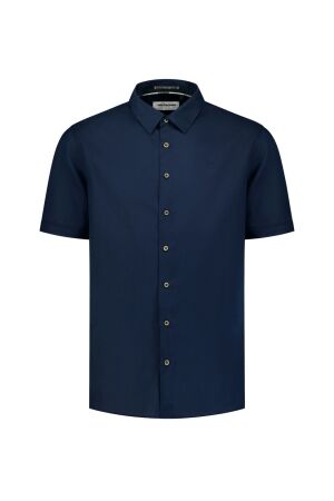 No- Excess No- Excess shirt short sleeve linen 31480321sn Overhemd 078 night