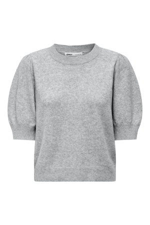 Only Only onlrica life 2/4 pullover knt noos Trui korte mouw light grey melange