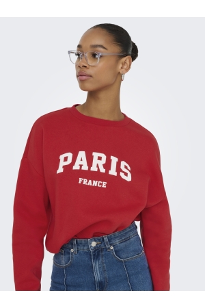 Only Only onlsweat life l/s crew o.size state noos Sweater true red paris