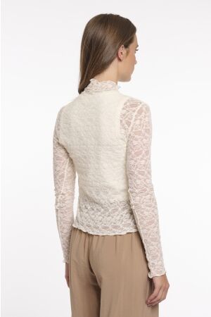 Rino & Pelle Rino & Pelle long sleeve mock neck top solange.7002621 T-shirt Lange mouw 9030 birch