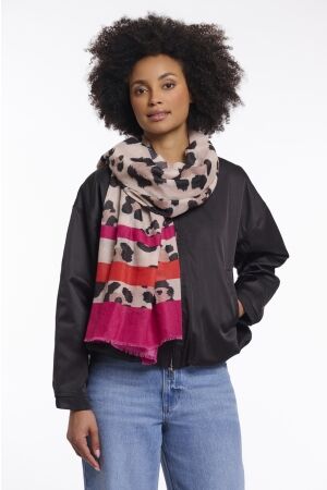 Rino & Pelle Rino & Pelle scarf with leopard print sigrid.7002621 Sjaals 11060 big leopard