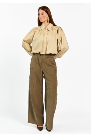 Aaiko Aaiko yuki ten 564 Blouse 160726 light khaki