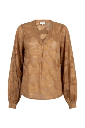 Aaiko Aaiko alana chiffon pes 509 T-shirt Lange mouw 181025 almond