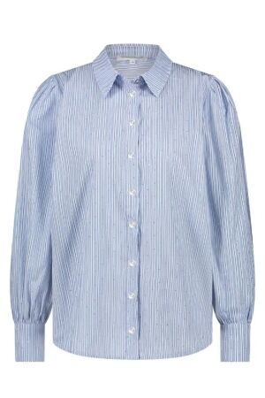 Tramontana Tramontana striped blouse rhinestones c02-19-301 Blouse 005020-midblue