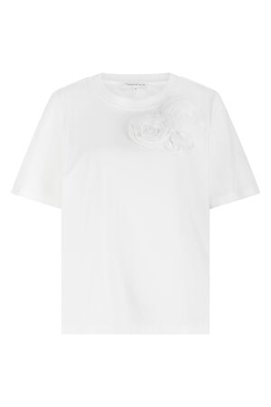Tramontana Tramontana t-shirt flower detail c24-19-401 T-shirt Korte mouw 001100-offwhite