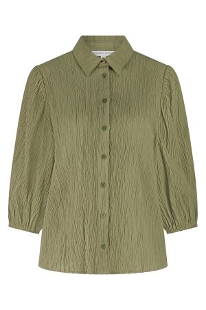 Tramontana Tramontana creased puff-sleeve blouse c30-19-301 Blouse 006155-aloe