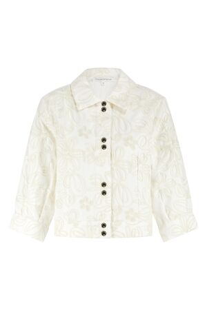 Tramontana Tramontana embroidered denim jacket c38-19-801 Spijkerjasjes 001100-offwhite