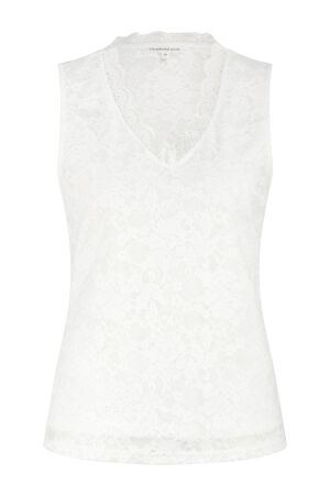 Tramontana Tramontana lace v-neck singlet q08-19-401 Tops en Singlets 001100-offwhite