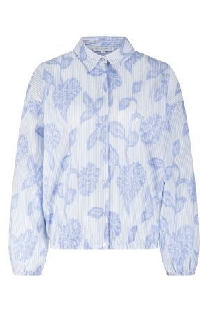 Tramontana Tramontana striped blouse flower pattern o12-19-301 Blouse 005042-breezyblue