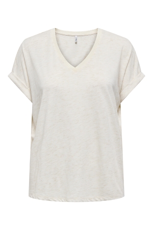 Only Only onlrina s/s v-neck glitter top cs jrs T-shirt Korte mouw birch Birch