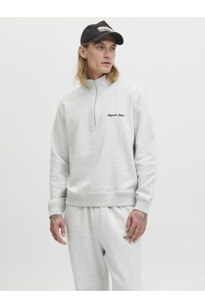 Jack & Jones Jack & Jones jornorrebro emb sweat high neck sn Sweater white melange