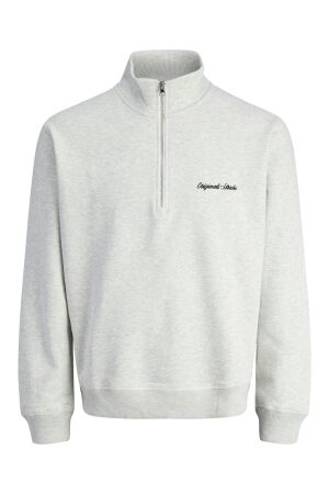 Jack & Jones Jack & Jones jornorrebro emb sweat high neck sn Sweater white melange