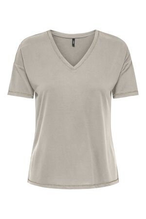 Only Only onlfree life s/s stitch v-neck top jrs T-shirts pumice stone gold glitter