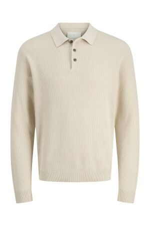 J&J Premium J&J Premium jprcccooper knit polo ls Trui silver lining twist