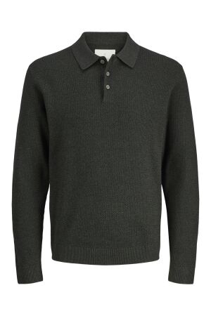 J&J Premium J&J Premium jprcccooper knit polo ls Trui peat twist