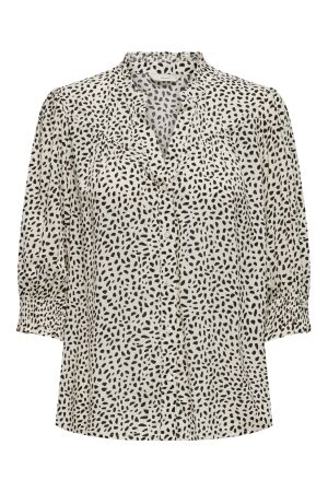 Only Only onlraya 3/4 shirt wvn noos Blouse cloud dancer black graphic dot