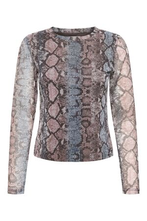Only Only onlnova l/s mesh top T-shirt Lange mouw ombre blue