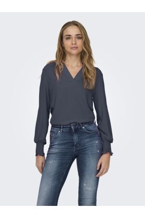 Only Only onlmette v-neck ls smock top noos wvn T-shirt Lange mouw ombre blue